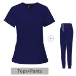 Navy Blue V Neck Jogger Men's / Unisex  Scrub
