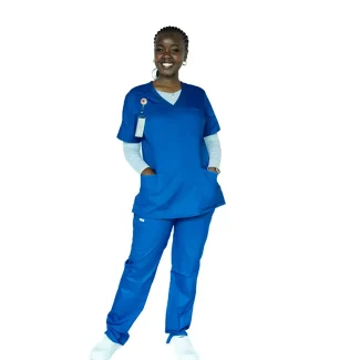 Royal blue scrubs for healthcare workers in Kenya
